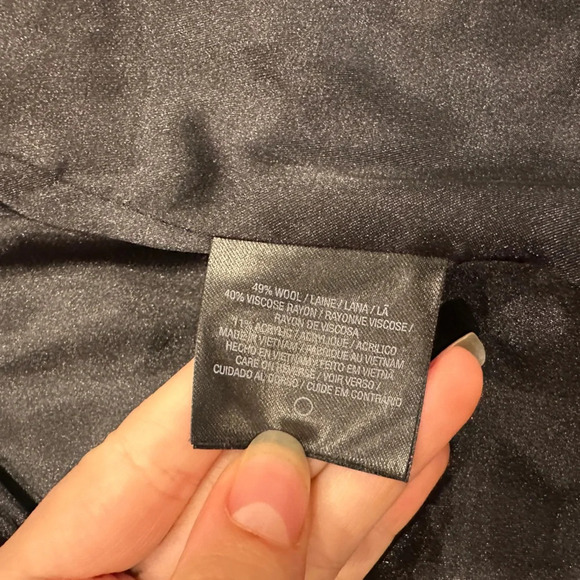 TAHARI Charcoal Wool Blend Asymmetrical women’s Coat Jacket Size:M - Picture 5 of 5